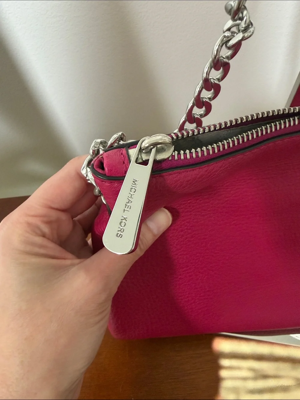 Michael Kors Women’s Pebbled Leather Crossbody Bag - Fuchsia